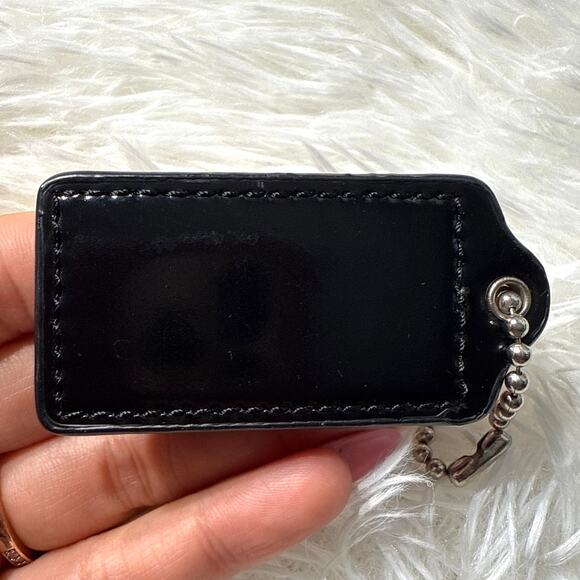 2" COACH Patent Leather Fob Bag Charm Hang tag Hangtag - Picture 2 of 2